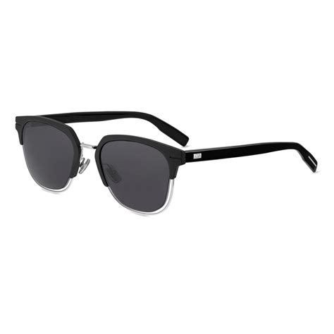 dior al 13.15|AL13.15 Matte Black and Silver Square Sunglasses .